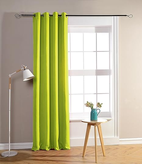Blackout Curtains 140cm X 260cm Lime Green Rideaux Occultant