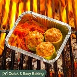 Zuvo Pack of 50 Aluminium Foil Food Containers with Lids 14.5x12.5x4.5cm view 4