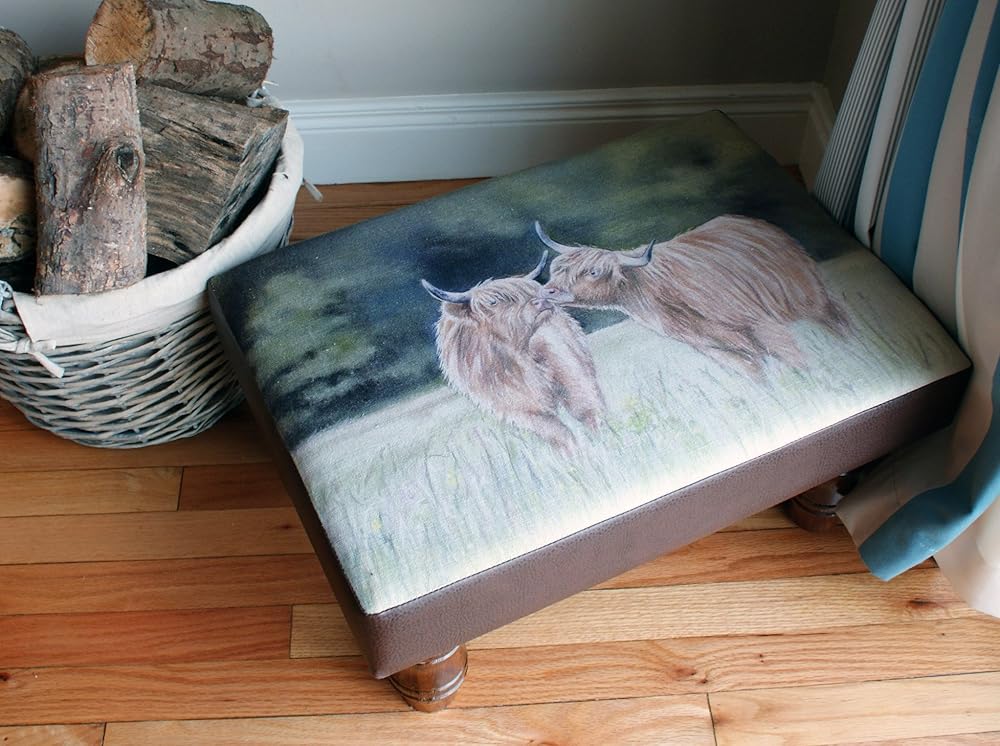 Highland Cow Footstool by Irish Artist Grace Scott Amazon.co.uk Handmade