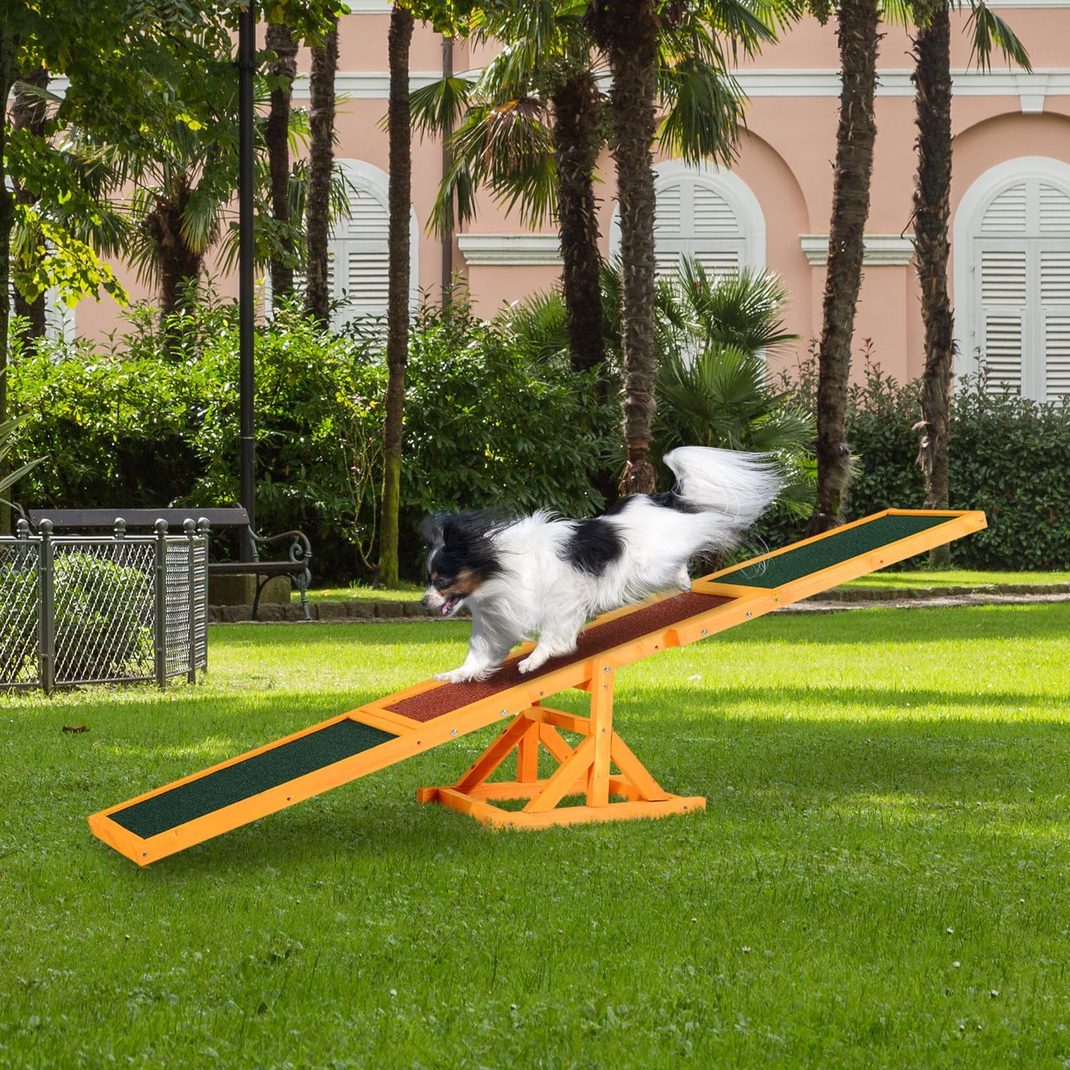 PawHut Wooden Pet Seesaw for Big Dogs Agility Training Equipment for Dogs with Anti-Slip surface, 180 x 30 x 30cm - Natural - Image 4
