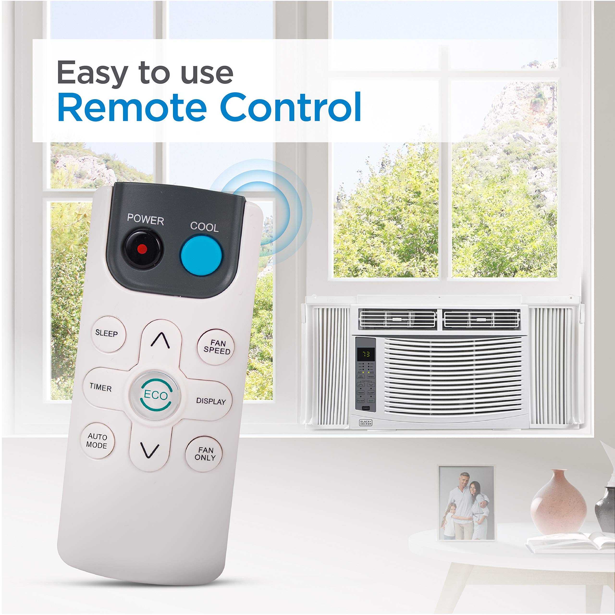 BLACK+DECKER BWAC06WT6 6000 BTU Window Air Conditioner Unit, AC Cools Up to 250 Square Feet, Energy Efficient, White