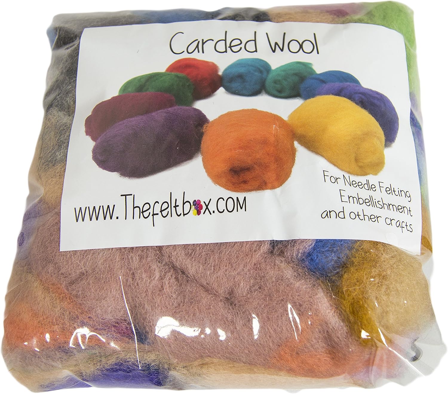 Waste Felting Fibres - Carded Oddments & Tops Mix, 100g (3.5oz) - Assorted Colours for Needle & Wet Felting, Fibre Art, Craft Projects - Image 4