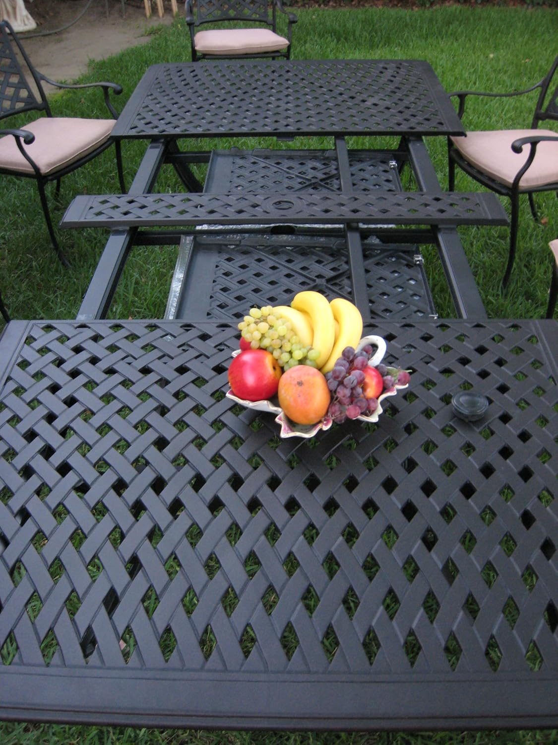 amazon 4 piece patio set on Amazon Com Cbm Patio Cast Aluminum 9 Piece Extension Dining Table Set With 2 Swivel Rockers And 6 Arm Chairs Kl09klss260112t Garden Outdoor