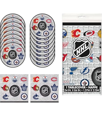 Lot De 102 Décorations De Hockey Sur Glace - Accessoires De Fête D'anniversaire Avec Tasses, Assiettes Et Serviettes Pour Enfants Fans D'événements