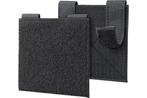 Pitozer Molle Patch Panel,2/4 Pcs Tactical Hook&Loop Adapter Panel Morale Patch Board for Molle Accessories Plate Vest Carrier and Backpack 4"X4"