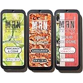 The Man Brand Solid Cologne Sample Pack in Vintage Slide Tin, Cologne Balm with a Sweet Tobacco, Citrus Bergamot, and Sandalwood Men's Fragrance (3 Pack of 0.75 Ounce Each)