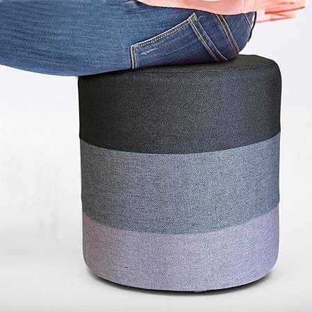 TIED RIBBONS Barrel Ottoman pouffe Stool Footstool for Living Room Drawing Room Balcony Bedroom Home Office(35 cm X 29 cm)