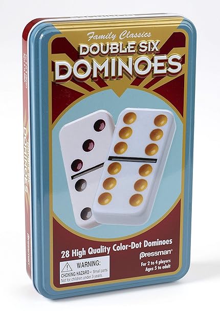 Pressman Double 6 Colored Dominoes