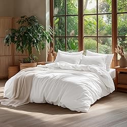 Bedsure 100% Washed Cotton Duvet Cover Oversized