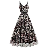 Floral Embroidered Dress for Women Long Flower