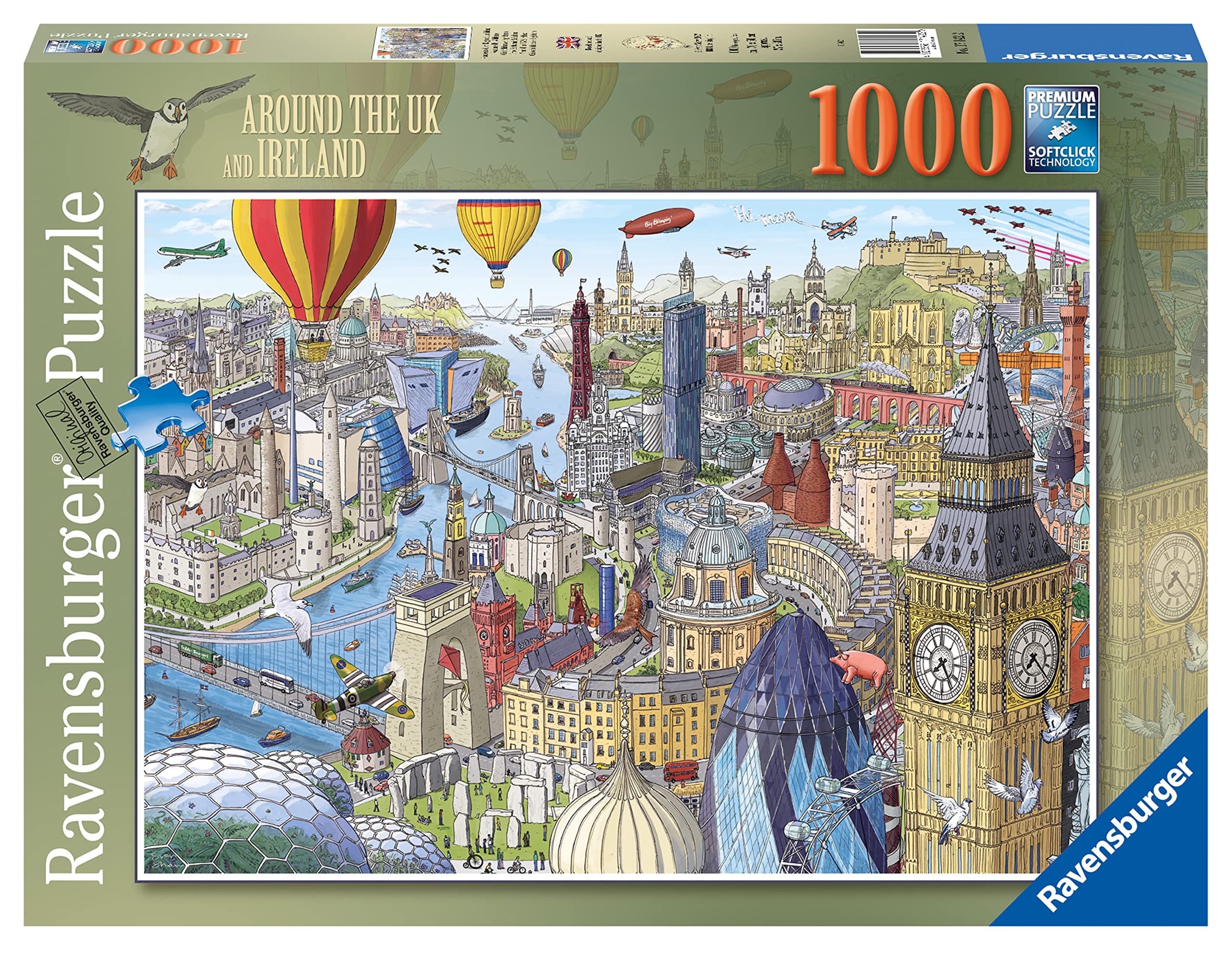 Ravensburger Around The UK & Ireland 1000 Piece Jigsaw Puzzle for Adults & Kids Age 12 Years Up