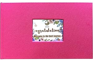 MySweetExpectations Ultrasound Sonogram Pregnancy Maternity 3 Colors Fabric Hardcover Baby Picture Album with Window Grandparents Brag Book Keepsake with MEMO Writing Space on every page