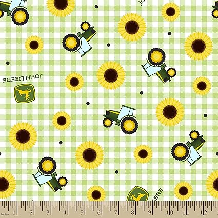Amazon Com John Deere Floral Sunflower Fabric Green