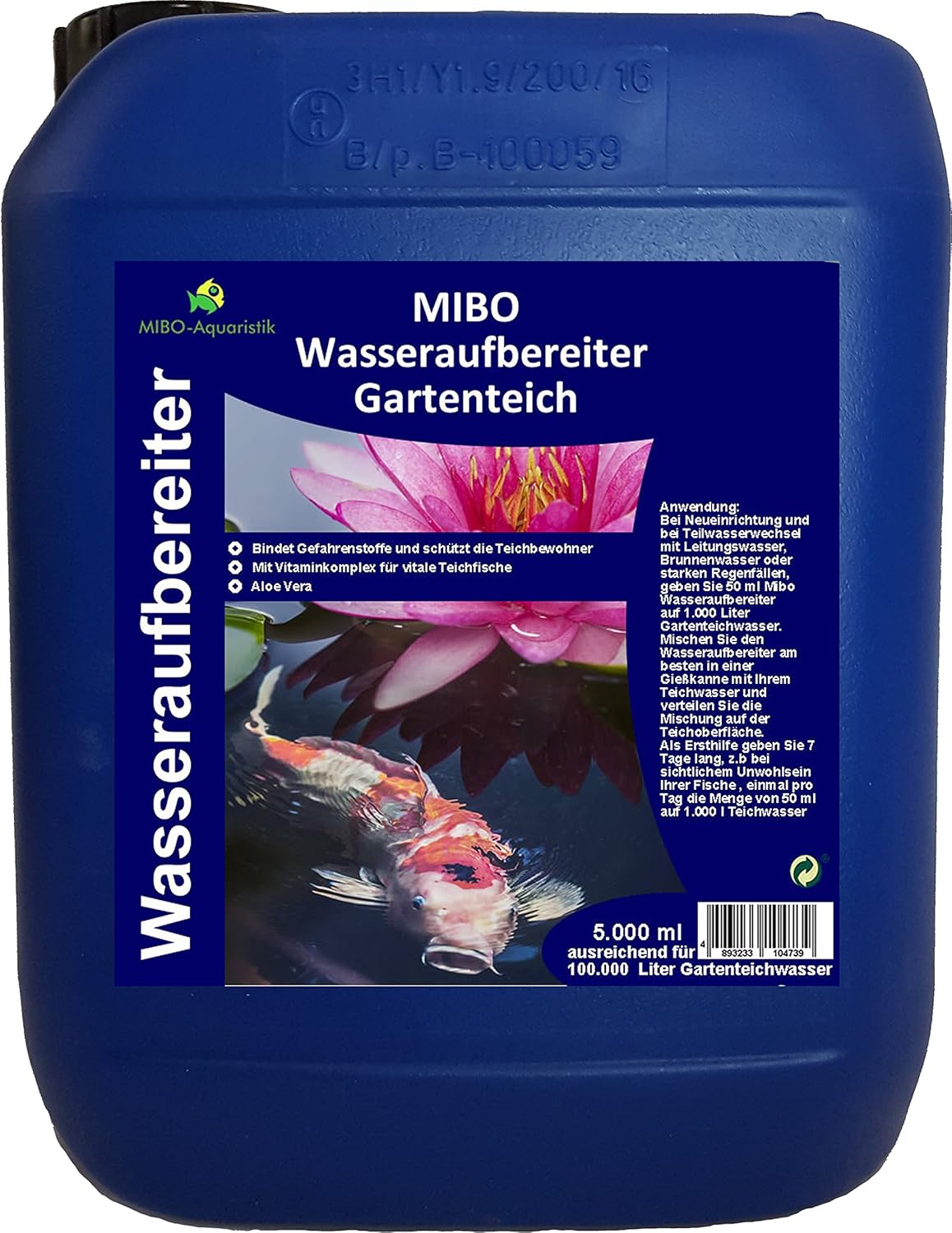 MIBO Wasseraufbereiter Gartenteich 5.000 ml für 100.000 Liter