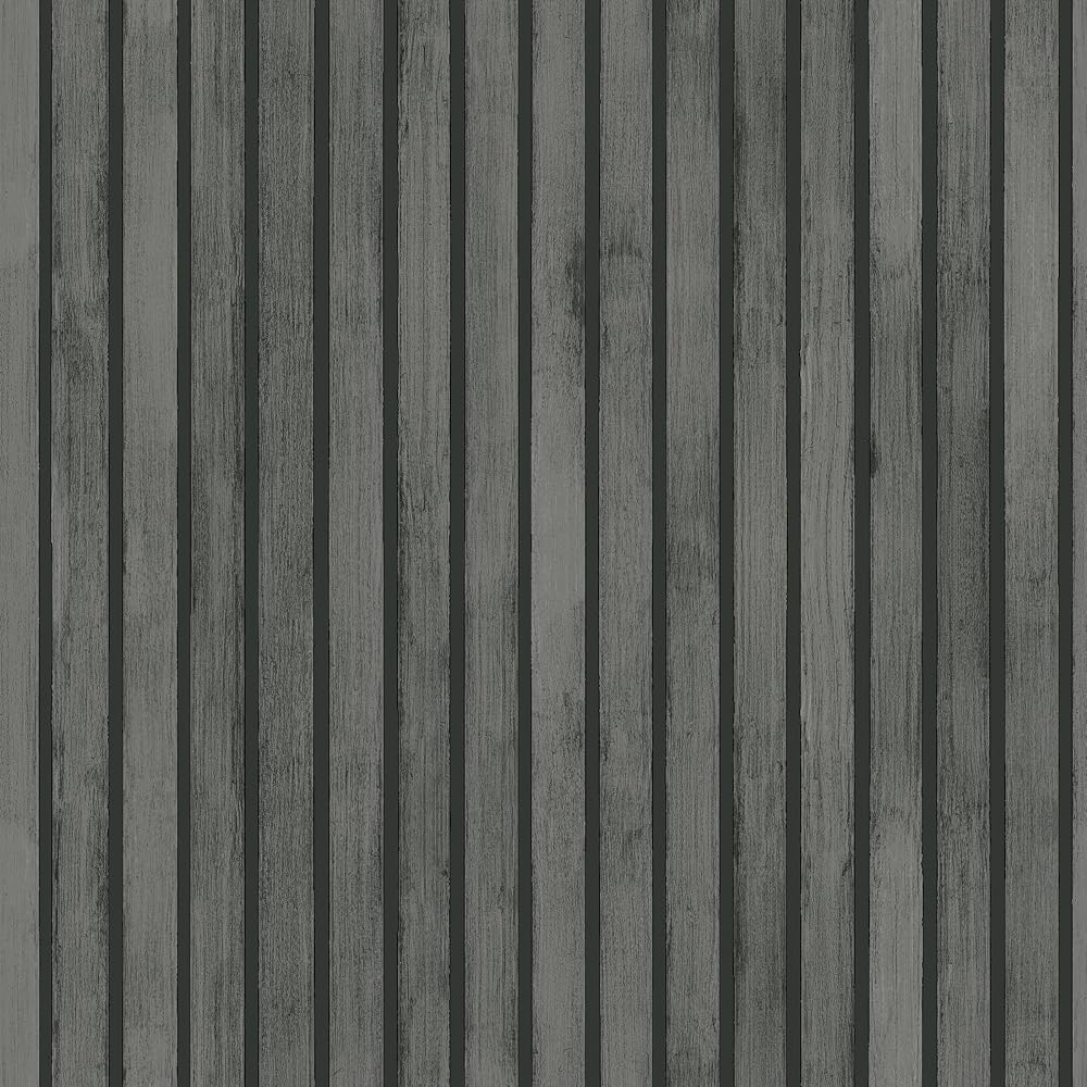 Arthouse Wood Slats Charcoal Grey Wallpaper 1005 x 53cm Paste The Paper