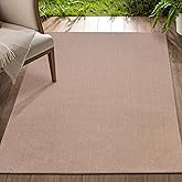 Delara Solid Indoor Outdoor Area Rug, Easy Cleaning, Non Shedding, Hose Washable, Bed Room, Living Room, Dining Room, Patio, 