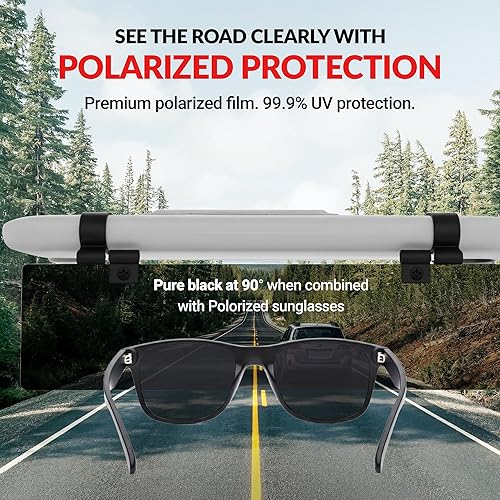 Arghm Universal Sun Visor Extender For Cars: UV400 Sun Blocker, Clip-On Visor Extension For Car Visor
