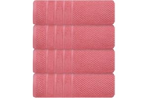 CRAFTBERRY Luxury Bath Towels| 100% Cotton| Ultra Soft, Plush, Thick, Fluffy, Highly Absorbent, Quick Dry | Home, Spa, Pool, Yoga, Hotel, Shower | Large Towel Set for Bathroom| Set of 4| 27 x 54| - Blush Pink