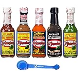 El Yucateco Chile Habanero Hot Sauce, Red Habanero, XXXtra Hot, Carribean, Black Label Reserve, and Green Habanero, 4 Ounce (