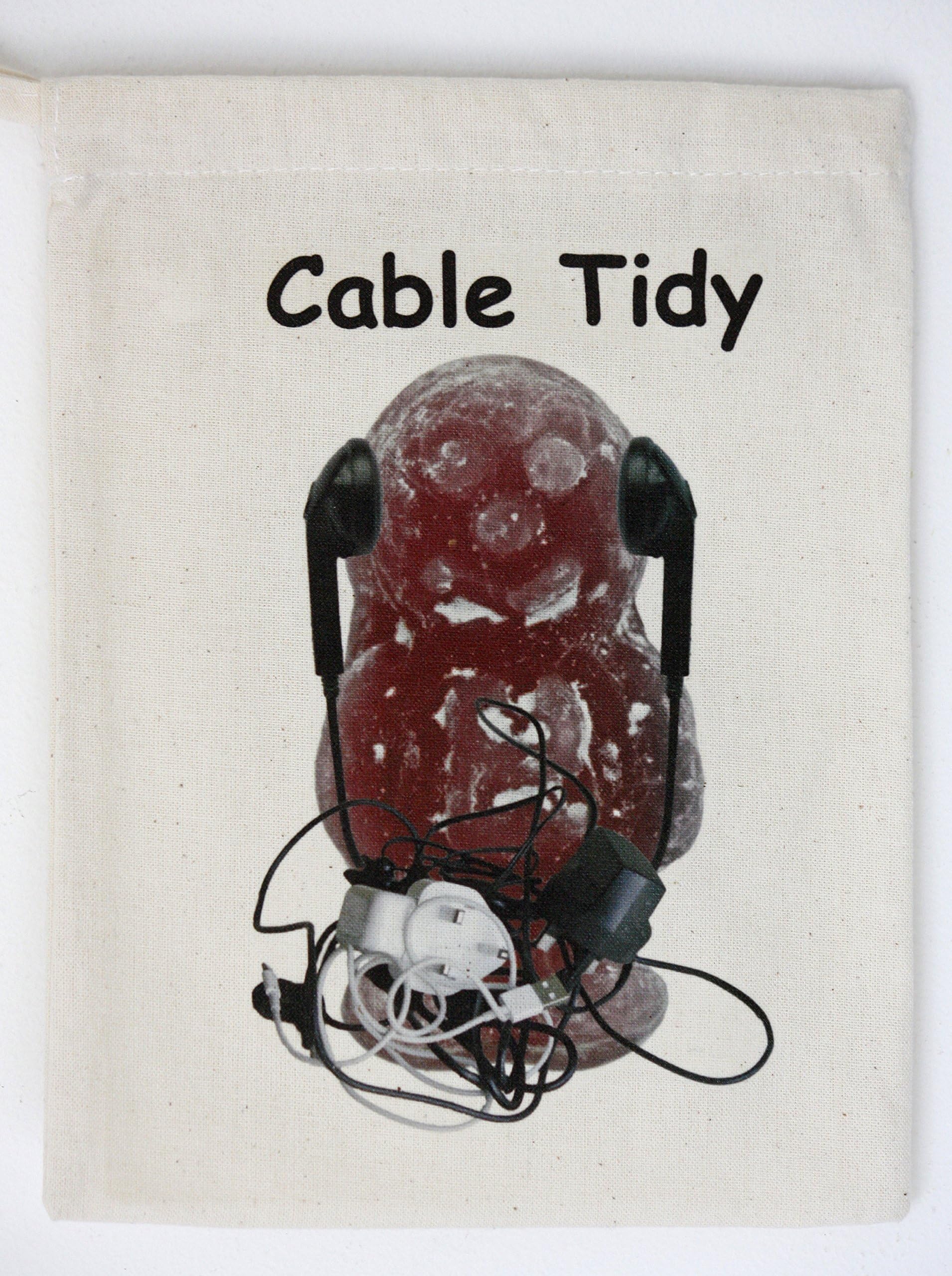 Cable Tidy for all your phone and PC accessories - Canvas Bag (15 x 19.5cm). Makes a great Gift