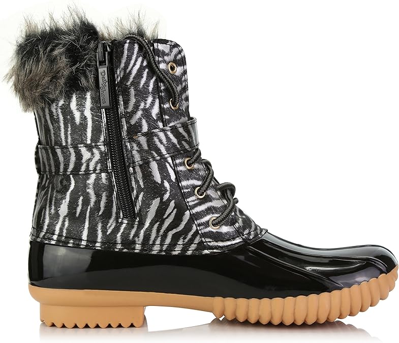 duck print rain boots