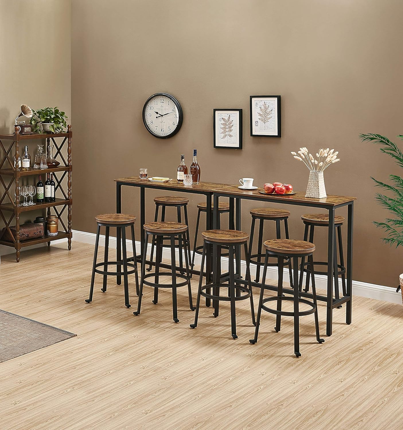 KOZYSPHERE 39.5” Pub Bar Table with Metal Frame, Pub Height Table Bistro Table Mini-Buffet Table Stand Desk Entry Way Table for Dining Room,Living Room (Indoor USE ONLY): Kitchen & Dining