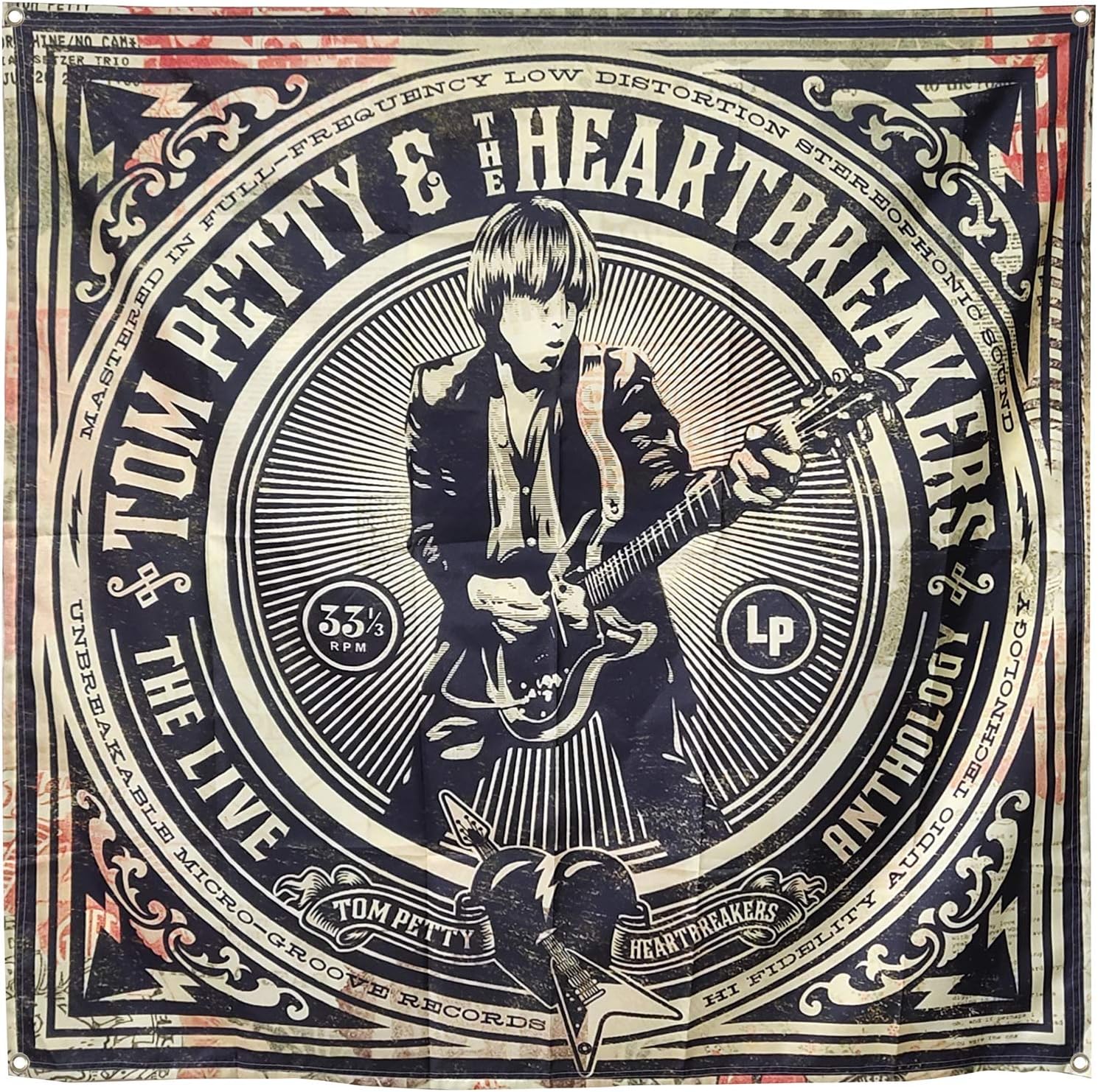 Amazon Com Daoops Tom Petty Flag The Live Anthology Cover Tapestry Flag Fabric Art Poster 4x4ft Everything Else