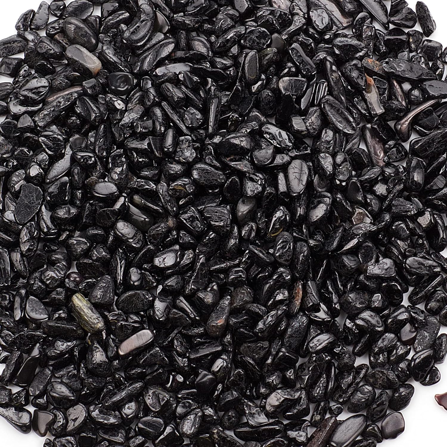 Indoor Fountains & Accessories - Cherry Tree Collection 1/2 Pound Polished Tumbled Gemstone Chips, Pebbles, Crystals for Decoration, Healing, Reiki, Chakra (Black Tourmaline)