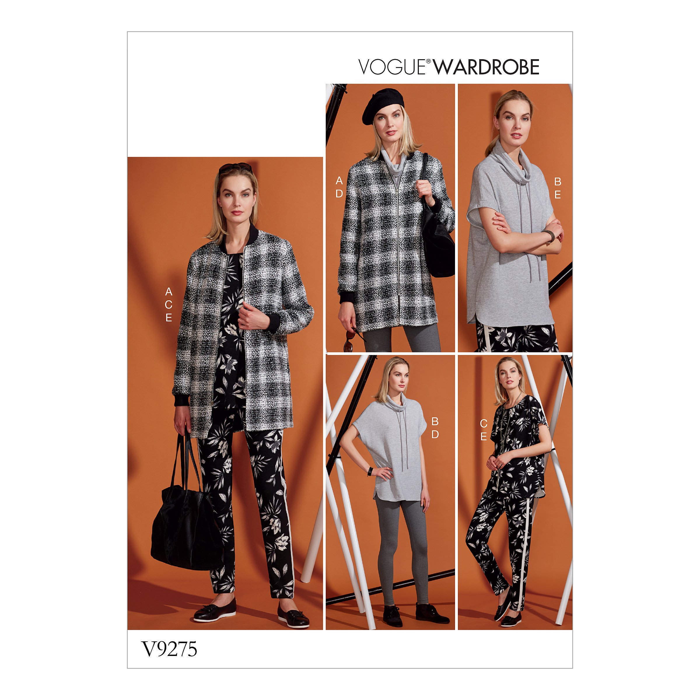 Vogue Patterns 9275 ZZ,Misses Jacket,Tunic,Leggings and Pants,Sizes LRG-XXL, Tissue, Multicoloured, 15 x 0.5 x 22 cm