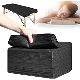 Disposable Bed Sheets 100 Pcs 31" x 71" Massage Table Sheets Non Woven Fabric SPA Bed Cover Breathable for Massage Beauty Tattoos（Black）