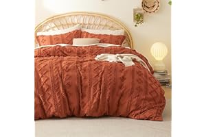 Bedsure Boho Duvet Cover King Size - Tufted King Duvet Cover Set for All Seasons, 3 Pieces Soft Distressed Vintage Embroidery