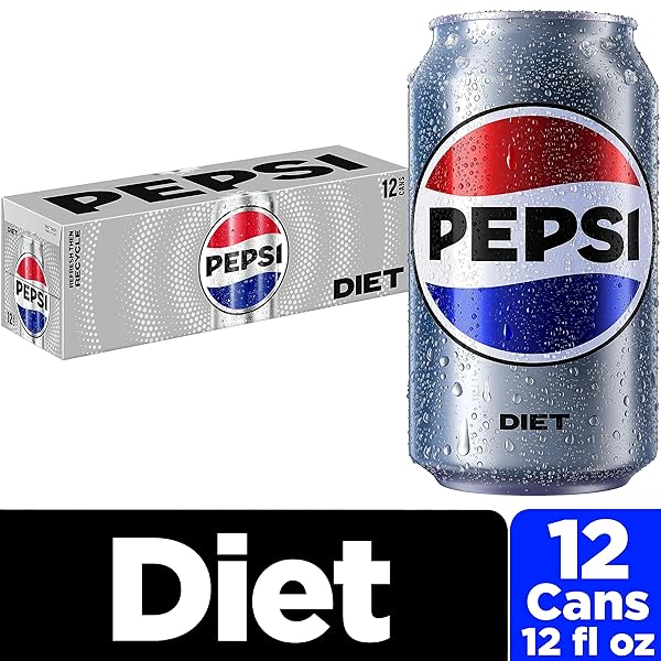 DIET PEPSI COLA SODA, 12 FL OZ CANS (PACK OF 12)