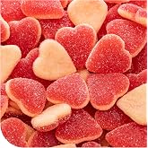 Peach Hearts Gummy Candy, Dye Free Candy - 1 Lb Pack | Beef Gelatin Gummies, Chewy Candy Hearts