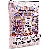 LParkin Book Lover Book Sleeve for Women, Bookworm Librarian Gift, Book Club Reading Lover Waterproof Book Cover, Funny Library Gift, Fabric Book Pouch