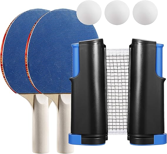 QIANYI Ping Pong Paddles Set of 2 Table Tennis Set
