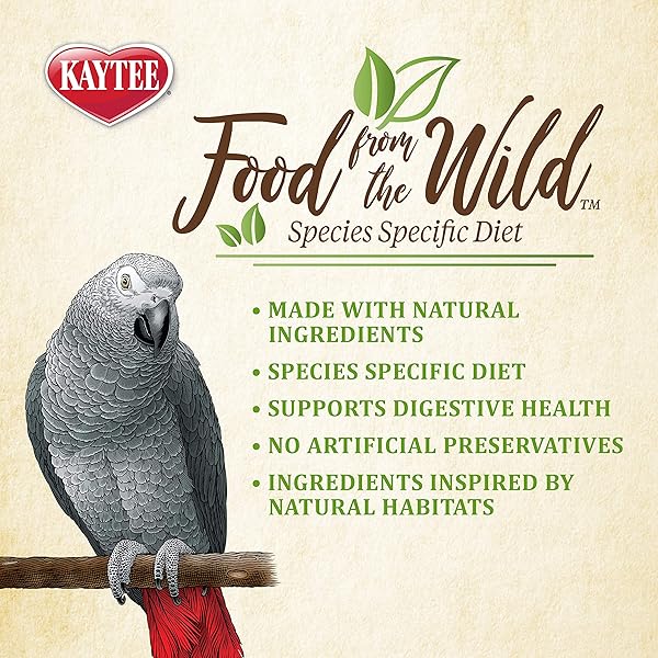 KAYTEE FOOD FROM THE WILD NATURAL PET PARROT FOOD, 2.5 POUND