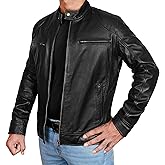 Brown Leather Jacket Mens Real Lambskin Vintage Biker Jacket Men - Mens Black Leather Jacket