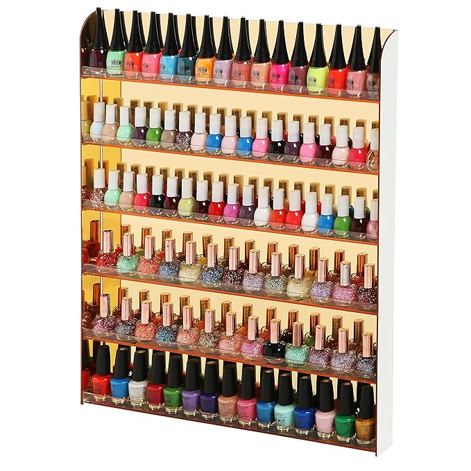 (102 Bottles) Professional Elegant Gold Acrylic 6 Tier Salon Nail