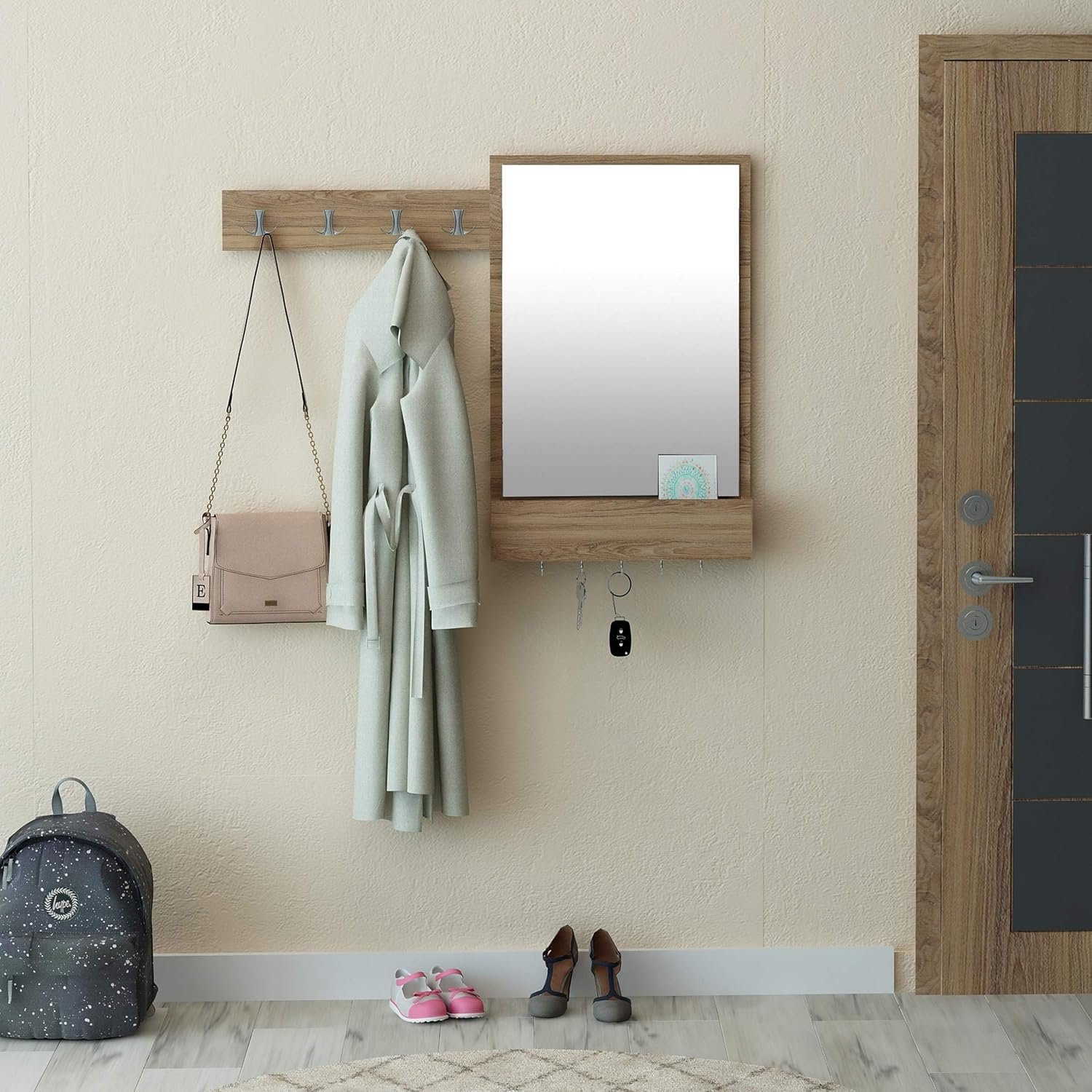 Mueble recibidor espejo perchero | Percheros de pared, percheros de pie...