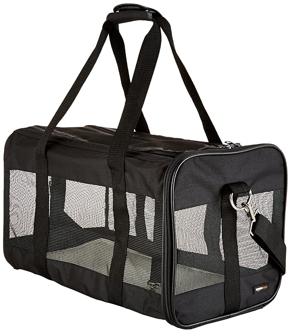 AmazonBasics - Trasportín negro con laterales flexibles ...