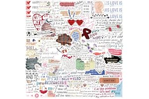 110Pcs Music Lyric Stickers for Fans Adult,Popular Singer Ablums Lyrics Stickers for Laptops Water Bottles Waterproof Guitars