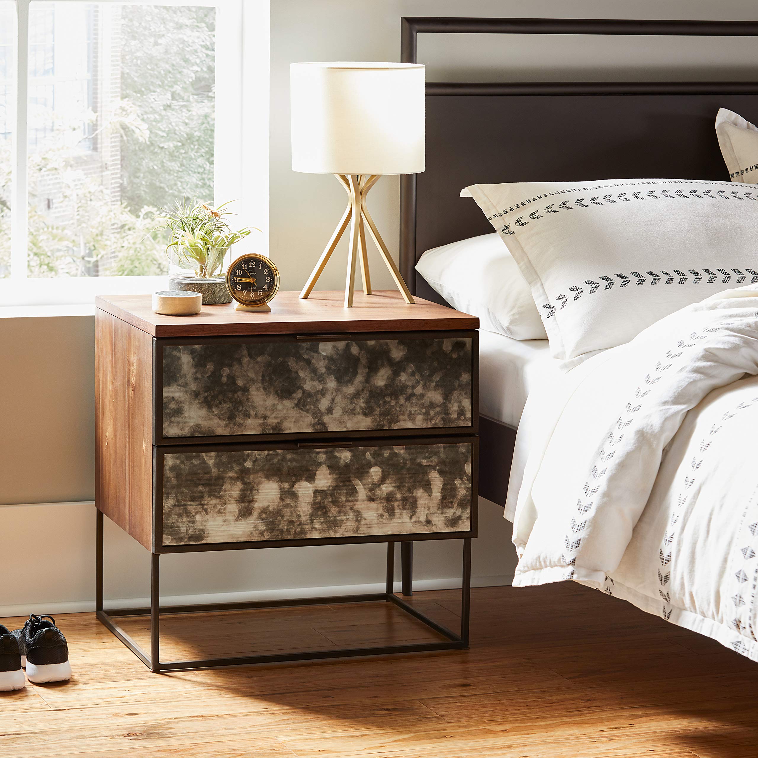 Rivet Gold Bedside Table Desk Lamp with Light Bulb, 18"H - Image 5