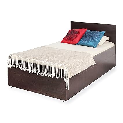 Forzza Shelly Single Size Bed with Storage (Matte Finish, Wenge)