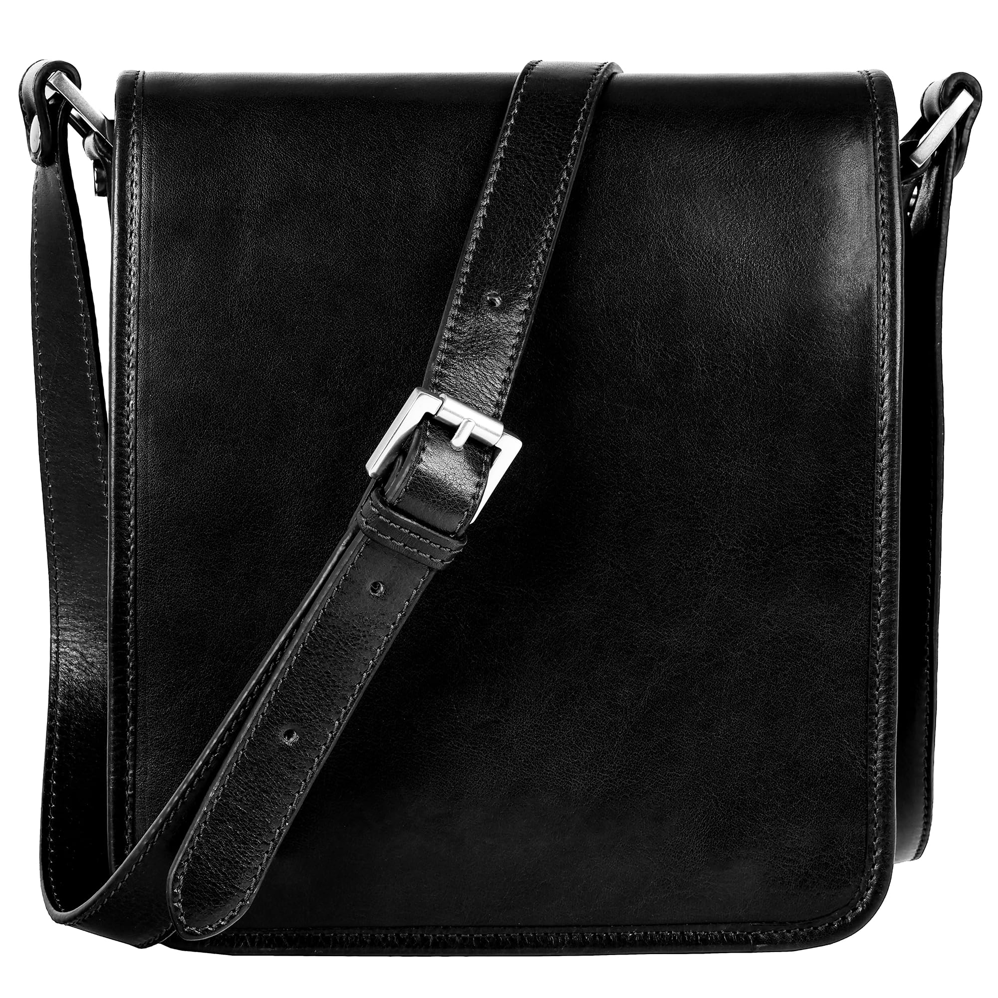 Time Resistance Leather Messenger Bag for Men and Women Shoulder Crossbody Bag