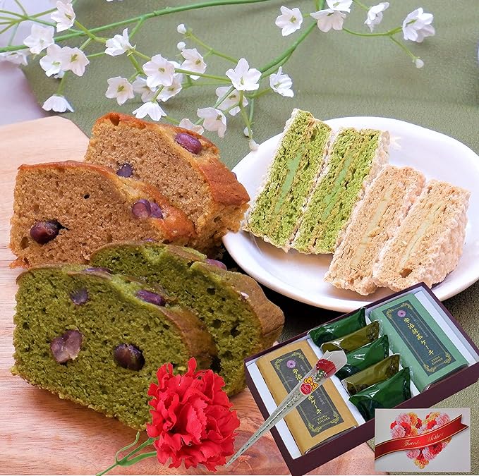 Amazon きよ泉 母の日21 洋菓子詰め合わせセット 抹茶ケーキ ほうじ茶ケーキ ダックワーズ 抹茶大納言ケーキ ほうじ茶大納言ケーキ 抹茶ダックワーズ ほうじ茶ダックワーズ カーネーション 花 ケーキ 抹茶スイーツ 焼き菓子 プレゼント 贈り物 お取り寄せ 手