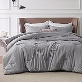 Bedsure Queen Comforter Set - Dark Grey Comforter Queen Size, Soft Bedding for All Seasons, Cationic Dyed Bedding Set, 3 Pieces, 1 Comforter (90"x90") and 2 Pillow Shams (20"x26"+2")