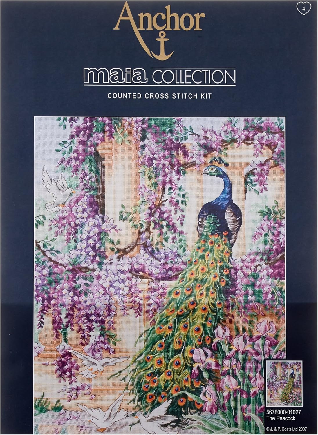 Anchor Maia The Peacock Counted Cross Stitch Kit, 16 by 12Inch Amazon