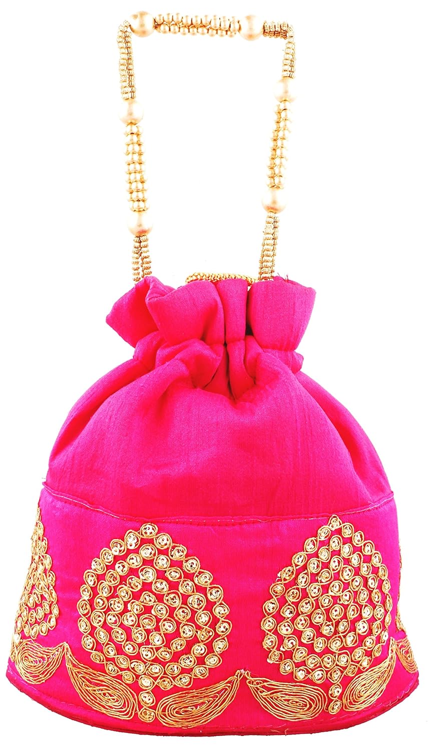 bombay haat women's potli (magenta, bp0002)