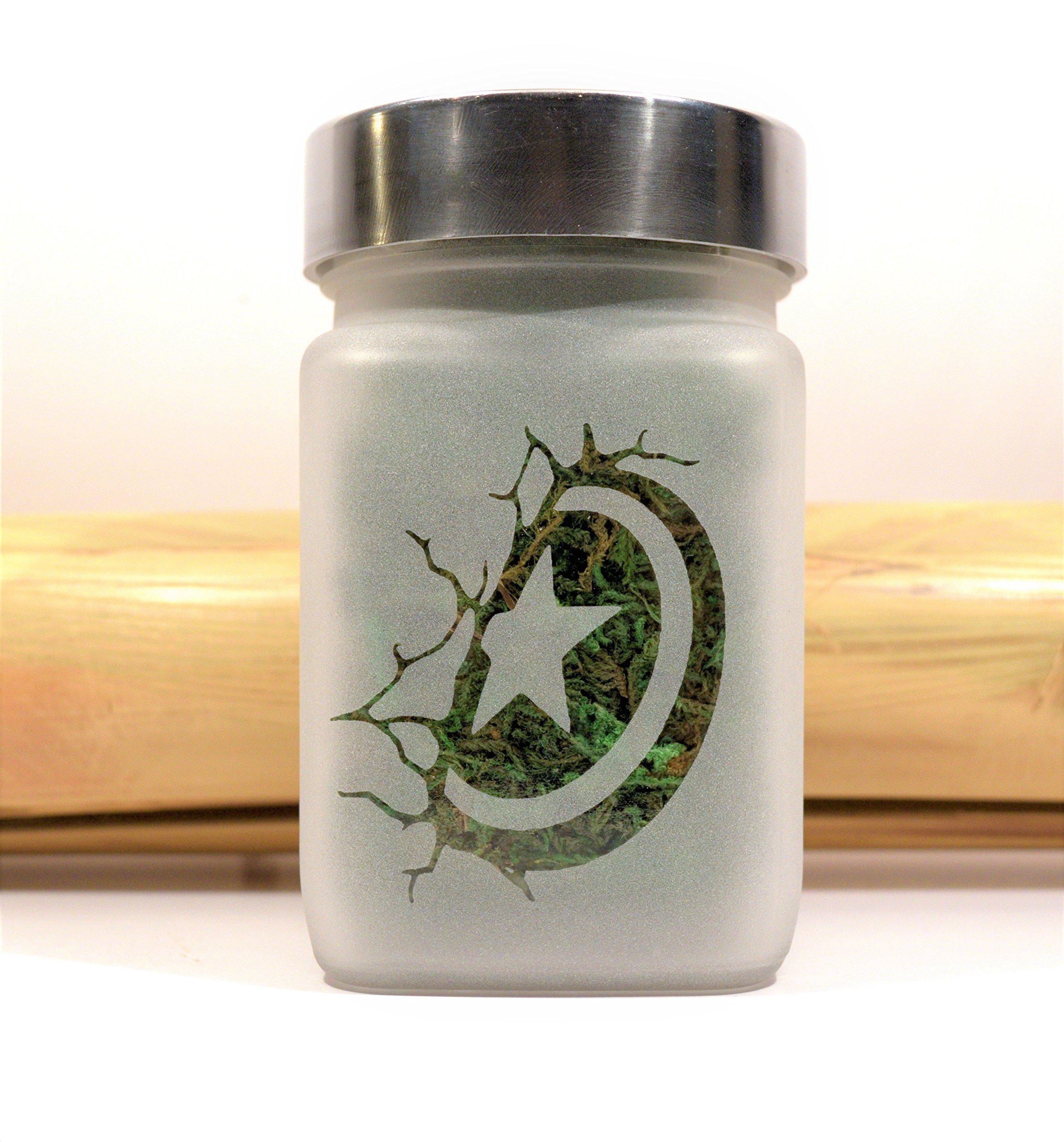 American Shield Stash Jar - Airtight, Smell Resistant Etched Glass Herb Storage Jar - 3" Tall x 2" Wide, Perfect Size for Gifting 4 American Shield Stash Jar - Airtight, Smell Resistant Etched Glass Herb Storage Jar - 3" Tall x 2" Wide, Perfect Size for Gifting - Image 5