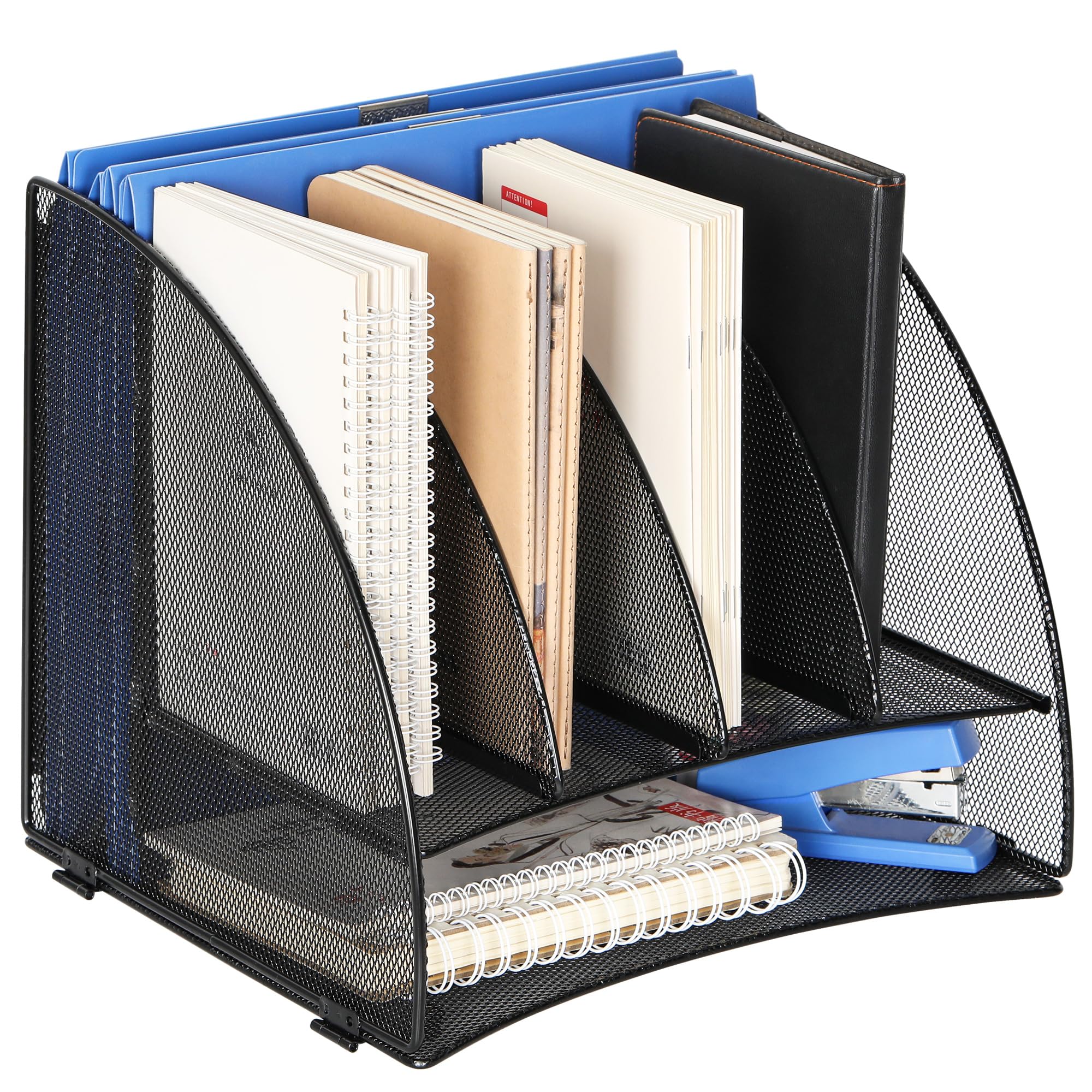 TQVAI Letter Tray Desk Tidy Organiser Document Holder Paper Storage Organiser Magazine File Holder, Black